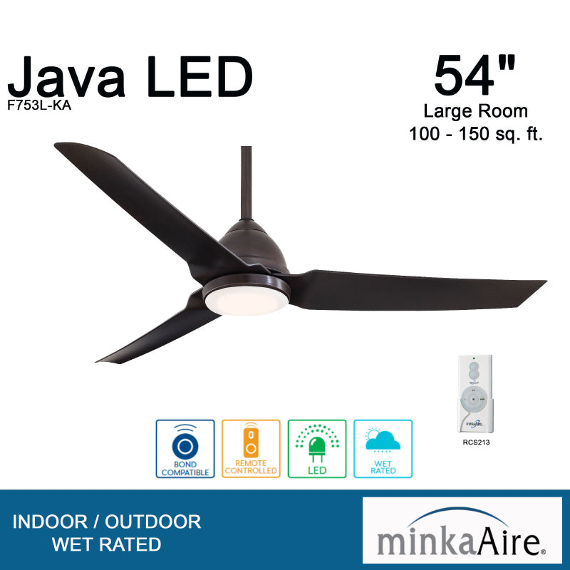 Minka Aire F753L Java 54" Indoor/Outdoor Ceiling Fan with LED Light