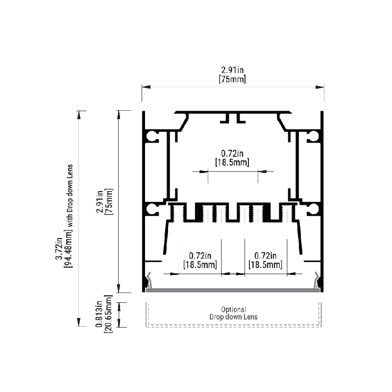 Eurofase F75 Suspension/Surface Mount LED Architectural Linear, Opal/Opal Dropped 120-277V/347V