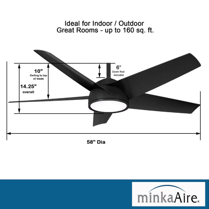 Minka Aire F781L Chubby 58" Smart Ceiling Fan with LED Light Kit