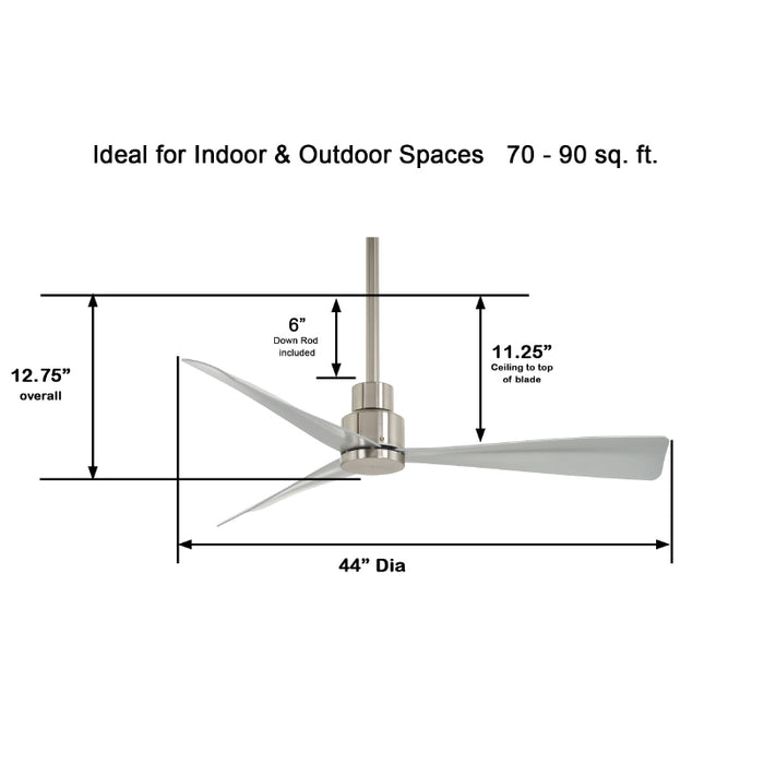 Minka Aire F786 Simple 44" Outdoor Ceiling Fan