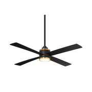 Minka Aire F796L Falco 54" Ceiling Fan with LED Light Kit - Coal Black/Soft Brass