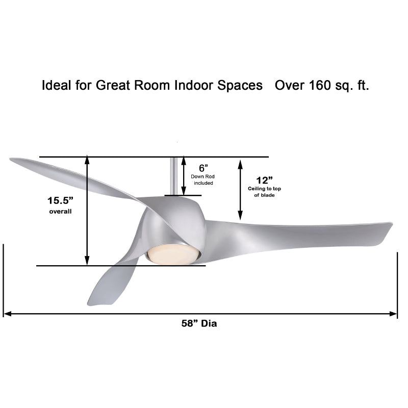 Minka Aire F803DL Artemis 58" Smart Ceiling Fan with LED Light Kit