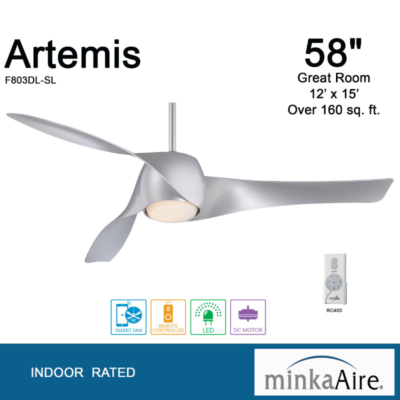 Minka Aire F803DL Artemis 58" Smart Ceiling Fan with LED Light Kit