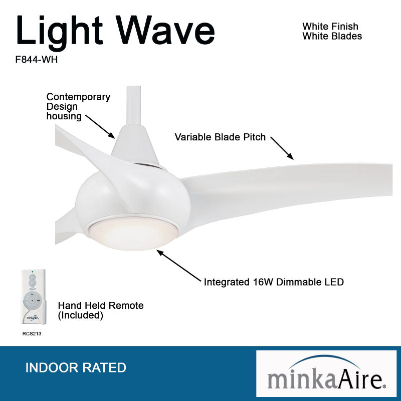Minka Aire F844 Light Wave 52" Ceiling Fan with LED Light Kit