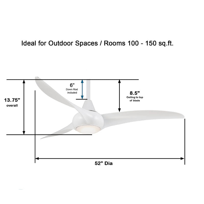 Minka Aire F844 Light Wave 52" Ceiling Fan with LED Light Kit