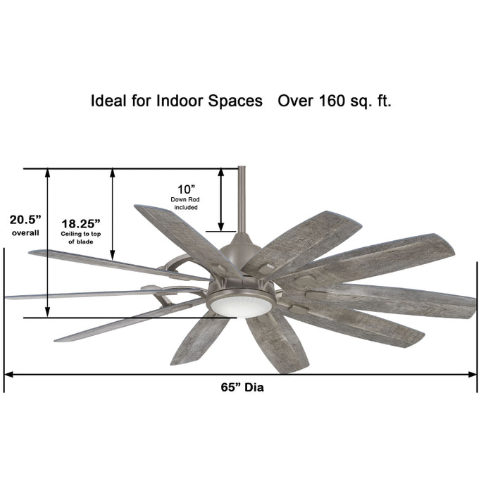 Minka Aire F864L Barn 65" Smart Ceiling Fan with LED Light Kit