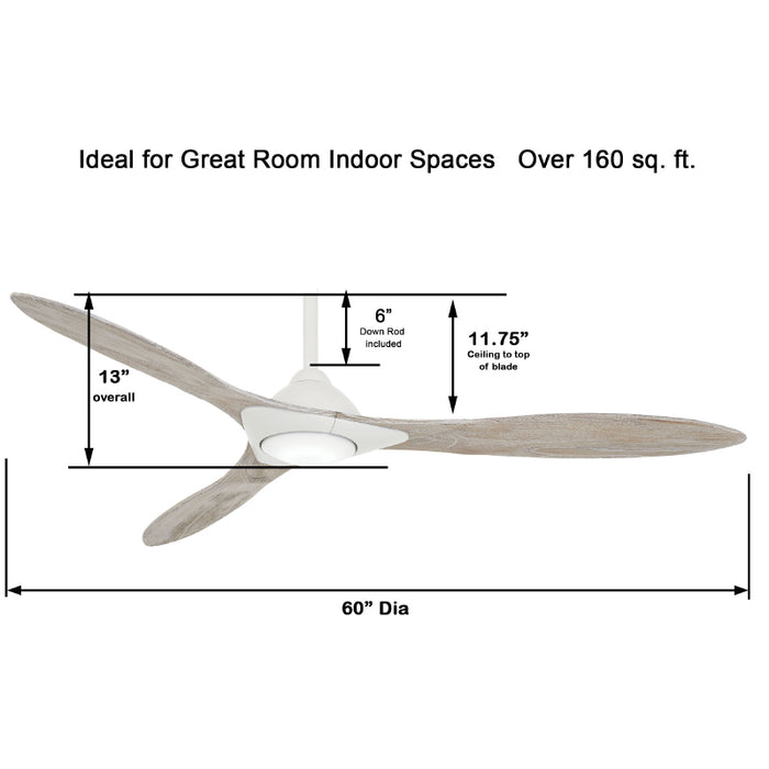Minka Aire F868L Sleek 60" Smart Ceiling Fan with LED Light Kit
