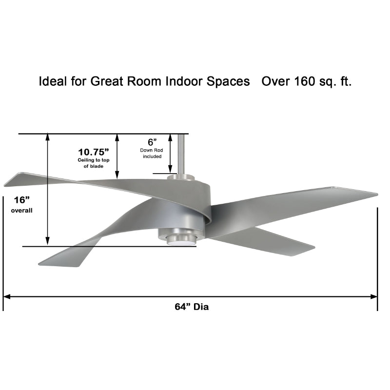 Minka Aire F903L Artemis IV 64" Ceiling Fan with LED Light Kit