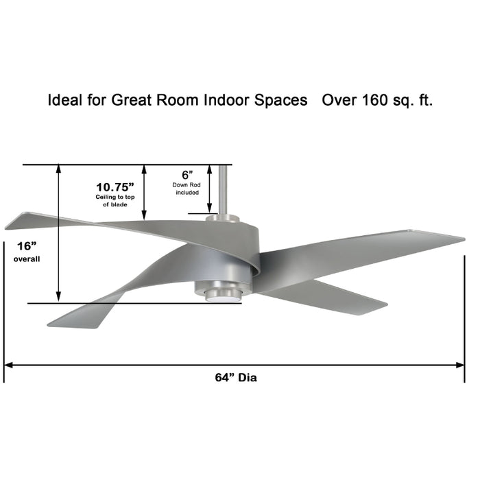 Minka Aire F903L Artemis IV 64" Ceiling Fan with LED Light Kit