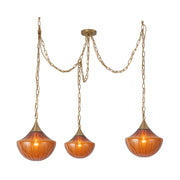 Alora Mood MP651312 Farrah 3-lt 12" Multi Pendant - Brushed Gold/Amber Opal Glass