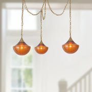 Alora Mood MP651312 Farrah 3-lt 12" Multi Pendant - Brushed Gold/Amber Opal Glass