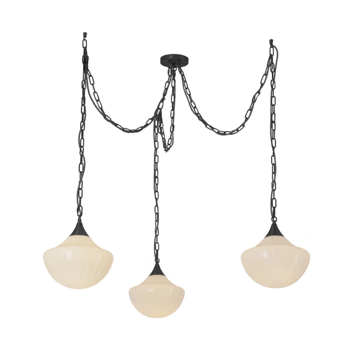 Alora Mood MP651312 Farrah 3-lt 12" Multi Pendant - Matte Black