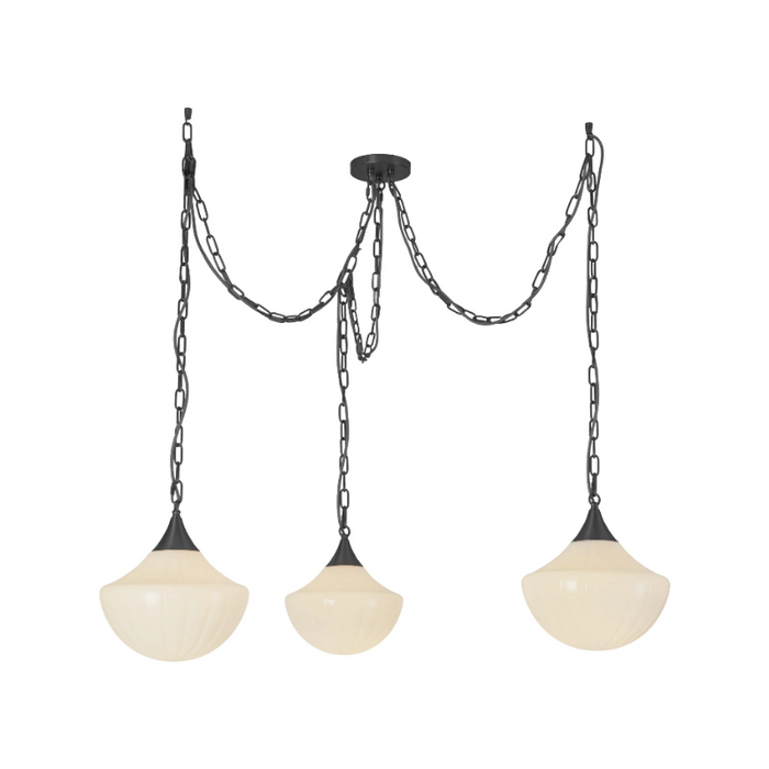 Alora Mood MP651312 Farrah 3-lt 12" Multi Pendant - Matte Black