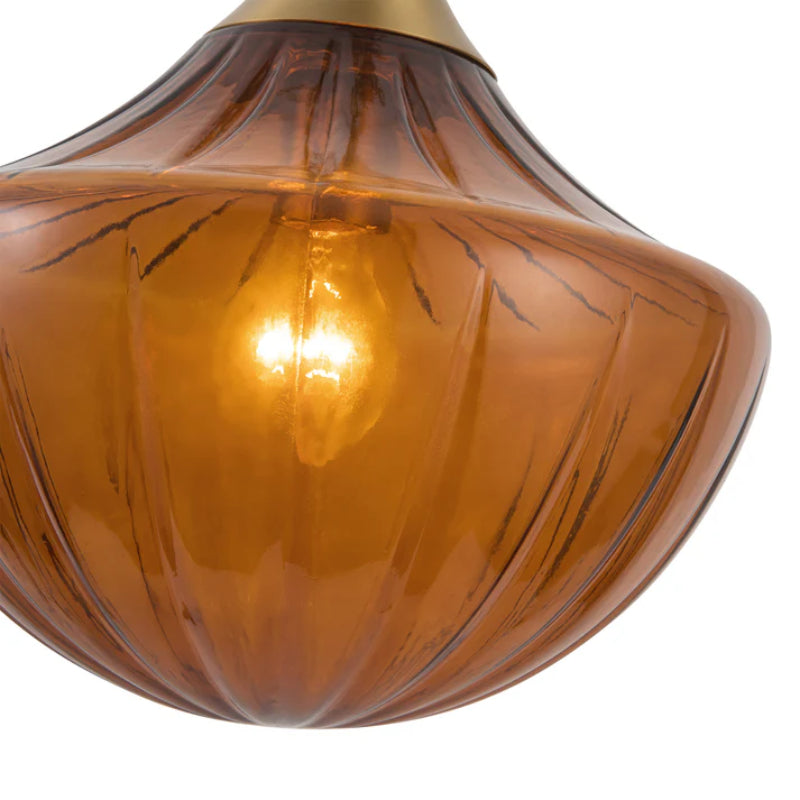 Alora Mood PD651012 Farrah 1-lt 12" Pendant - Amber Ribbed