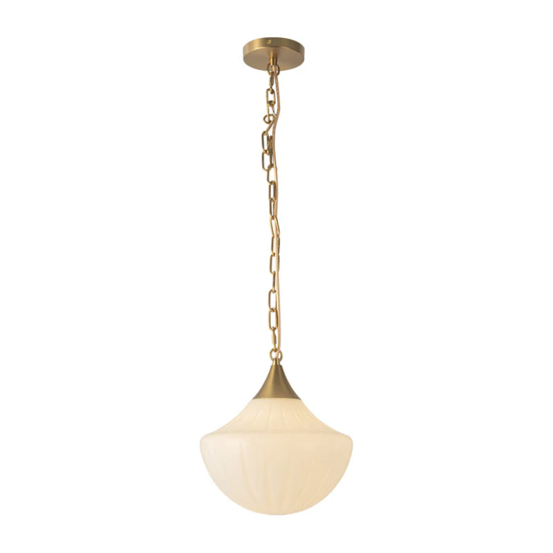 Alora Mood PD651012 Farrah 1-lt 12" Pendant - Brushed Gold/Glossy Ribbed Opal
