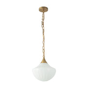 Alora Mood PD651012 Farrah 1-lt 12" Pendant - Brushed Gold/Glossy Ribbed Opal