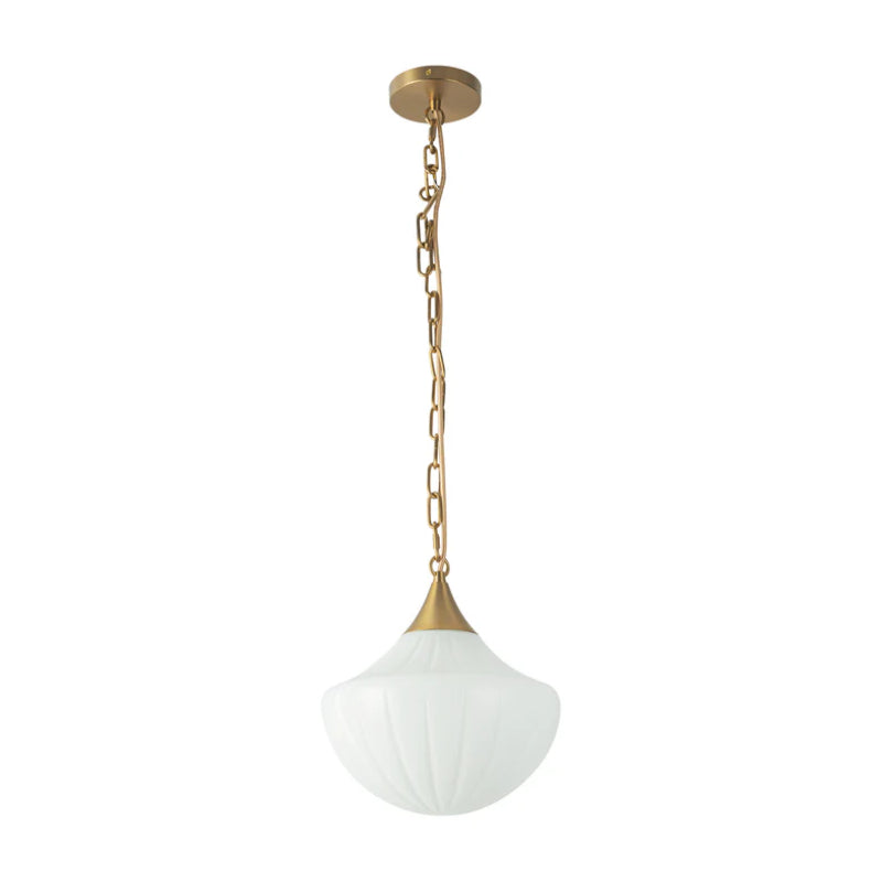 Alora Mood PD651012 Farrah 1-lt 12" Pendant - Brushed Gold/Glossy Ribbed Opal