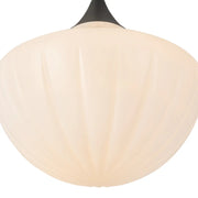 Alora Mood PD651012 Farrah 1-lt 12" Pendant - Matte Black/Glossy Ribbed Opal