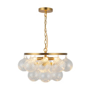 Alora Mood CH654318 Faye 3-lt 18" Chandelier - Brushed Gold/Clear Ribbed Glass