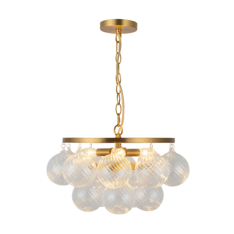 Alora Mood CH654318 Faye 3-lt 18" Chandelier - Brushed Gold/Clear Ribbed Glass