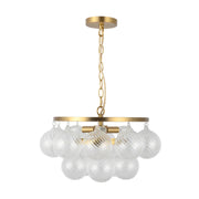 Alora Mood CH654318 Faye 3-lt 18" Chandelier - Brushed Gold/Clear Ribbed Glass
