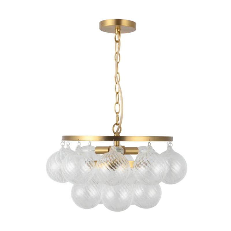 Alora Mood CH654318 Faye 3-lt 18" Chandelier - Brushed Gold/Clear Ribbed Glass