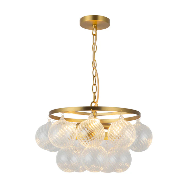 Alora Mood CH654318 Faye 3-lt 18" Chandelier - Brushed Gold/Clear Ribbed Glass