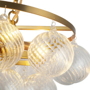 Alora Mood CH654318 Faye 3-lt 18" Chandelier - Brushed Gold/Clear Ribbed Glass