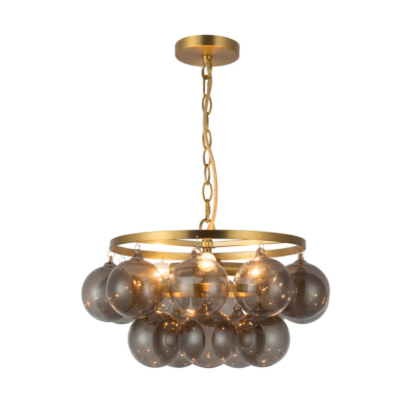 Alora Mood CH654318 Faye 3-lt 18" Chandelier - Brushed Gold/Smoked Glass