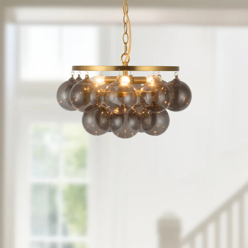 Alora Mood CH654318 Faye 3-lt 18" Chandelier - Matte Black/Smoked Glass