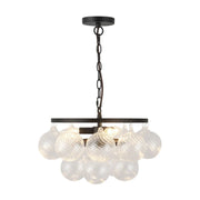 Alora Mood CH654318 Faye 3-lt 18" Chandelier - Matte Black/Clear Ribbed Glass