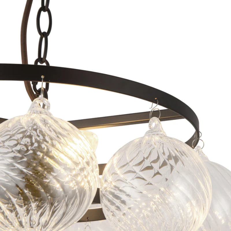 Alora Mood CH654318 Faye 3-lt 18" Chandelier - Matte Black/Clear Ribbed Glass
