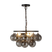 Alora Mood CH654318 Faye 3-lt 18" Chandelier - Matte Black/Smoked Glass