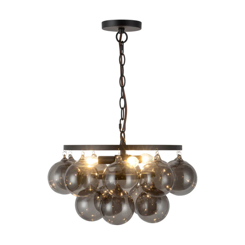 Alora Mood CH654318 Faye 3-lt 18" Chandelier - Matte Black/Smoked Glass