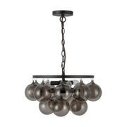 Alora Mood CH654318 Faye 3-lt 18" Chandelier - Matte Black/Smoked Glass