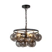 Alora Mood CH654318 Faye 3-lt 18" Chandelier - Matte Black/Smoked Glass