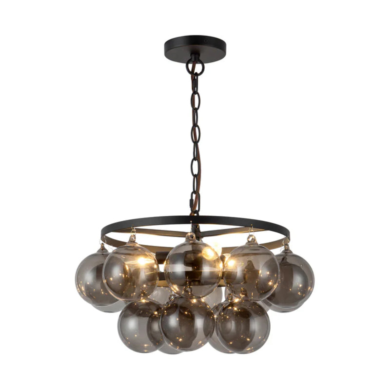 Alora Mood CH654318 Faye 3-lt 18" Chandelier - Matte Black/Smoked Glass