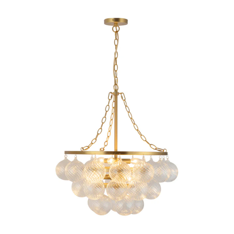 Alora Mood CH654624 Faye 6-lt 24" Chandelier - Brushed Gold/Clear Ribbed Glass