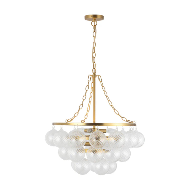 Alora Mood CH654624 Faye 6-lt 24" Chandelier - Brushed Gold/Clear Ribbed Glass
