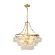Alora Mood CH654624 Faye 6-lt 24" Chandelier - Brushed Gold/Clear Ribbed Glass