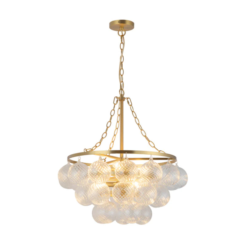 Alora Mood CH654624 Faye 6-lt 24" Chandelier - Brushed Gold/Clear Ribbed Glass