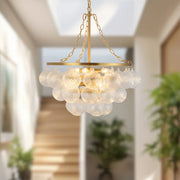 Alora Mood CH654624 Faye 6-lt 24" Chandelier - Brushed Gold/Clear Ribbed Glass