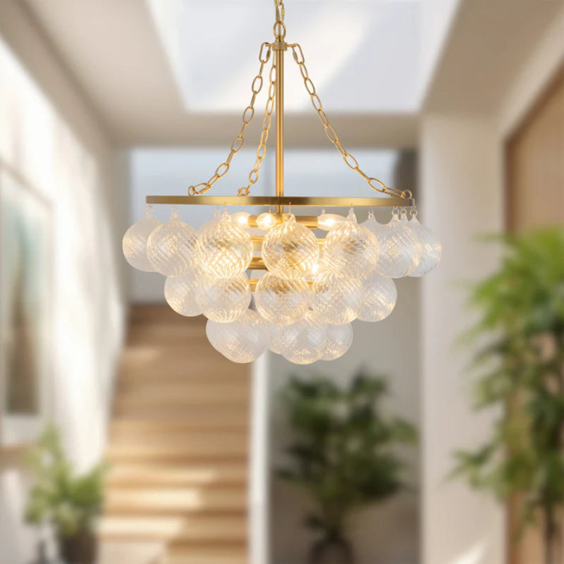 Alora Mood CH654624 Faye 6-lt 24" Chandelier - Brushed Gold/Clear Ribbed Glass