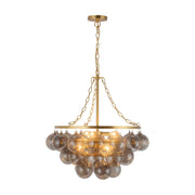 Alora Mood CH654624 Faye 6-lt 24" Chandelier - Brushed Gold/Smoked Glass