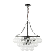 Alora Mood CH654624 Faye 6-lt 24" Chandelier - Matte Black/Clear Ribbed Glass
