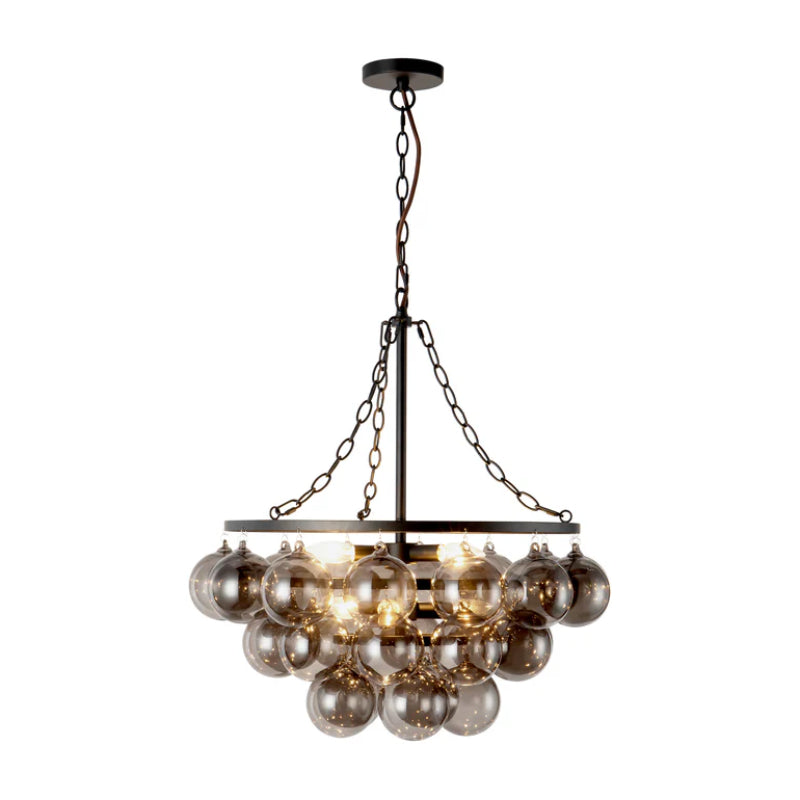 Alora Mood CH654624 Faye 6-lt 24" Chandelier - Matte Black/Smoked Glass