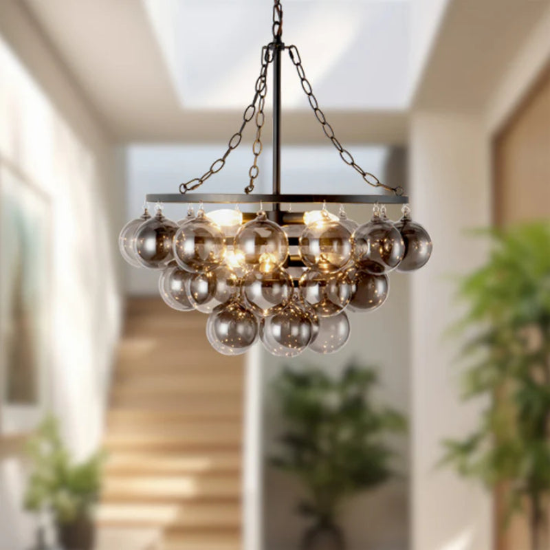 Alora Mood CH654624 Faye 6-lt 24" Chandelier - Matte Black/Smoked Glass
