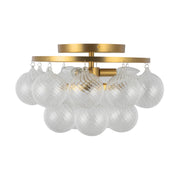 Alora Mood SF654318 Faye 3-lt 18" Semi-Flush Mount - Brushed Gold/Clear Ribbed Glass