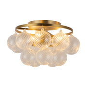 Alora Mood SF654318 Faye 3-lt 18" Semi-Flush Mount - Brushed Gold/Clear Ribbed Glass