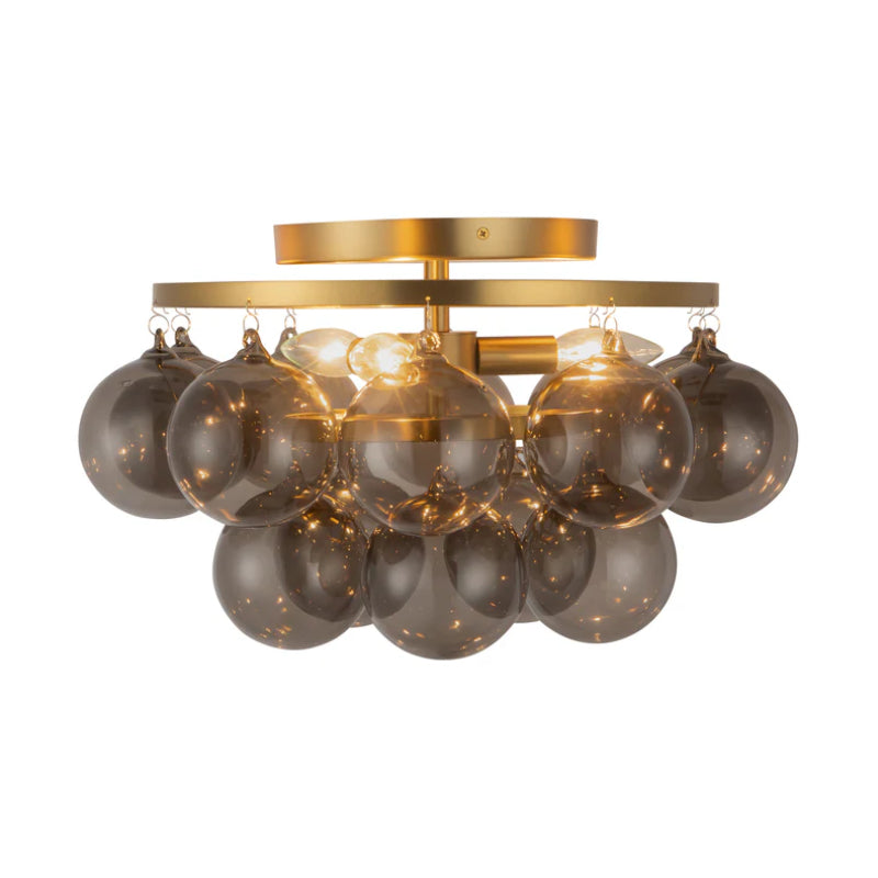Alora Mood SF654318 Faye 3-lt 18" Semi-Flush Mount - Brushed Gold/Smoked Glass